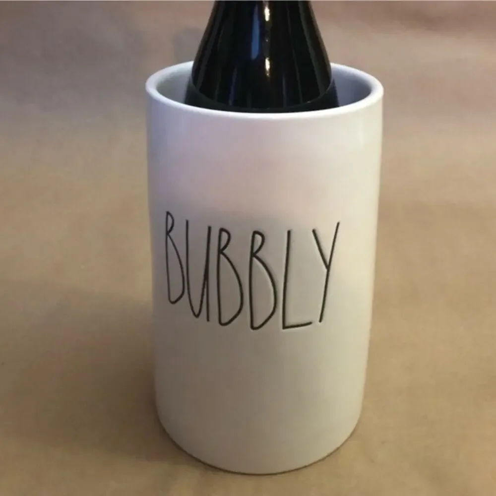 UEC RAE DUNN BUBBLY PRINT CHAMPAGNE HOLDER FOR PARTIES WEDDINGS CELEBRATIONS